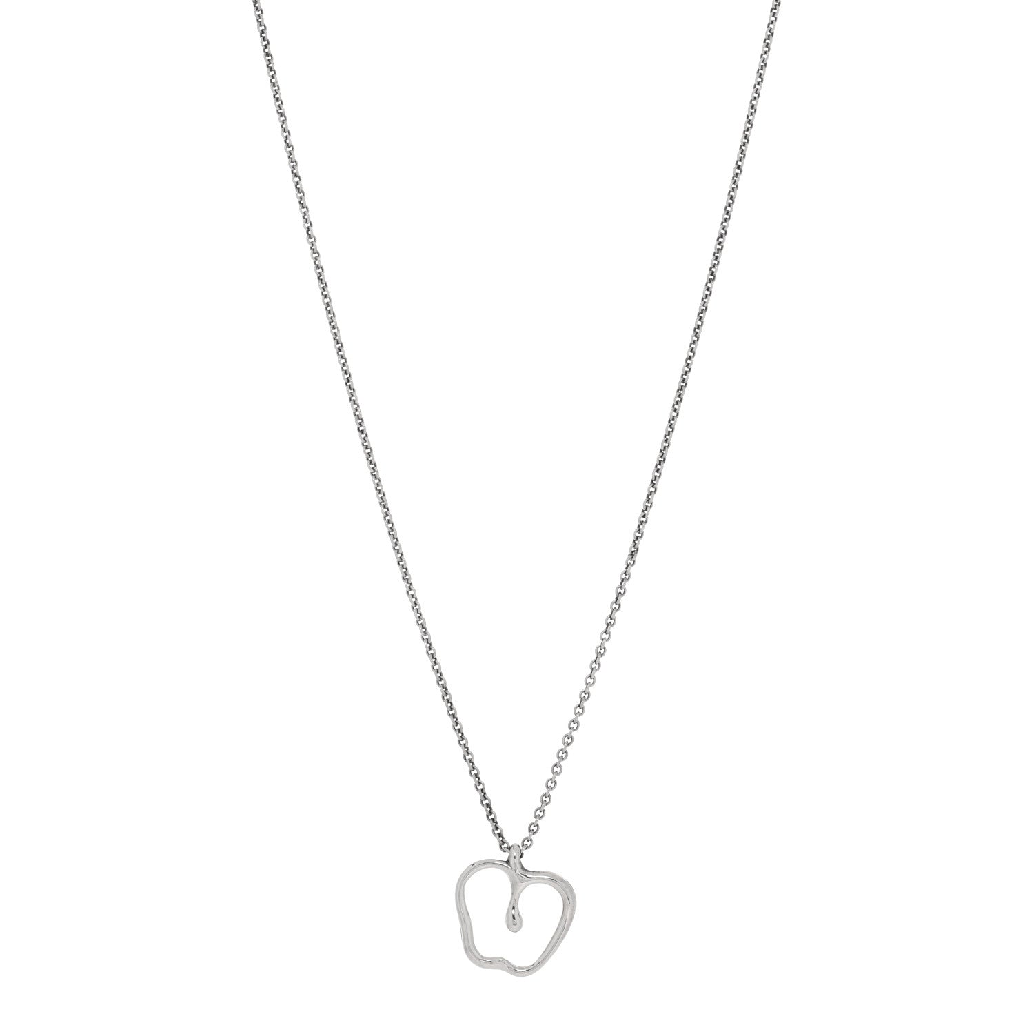 Tiffany Sterling Silver Elsa Peretti Apple Pendant Necklace 1 of 4