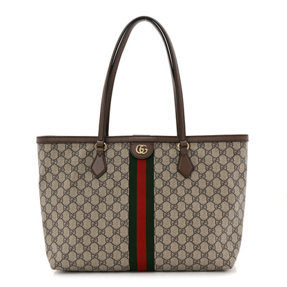 Gucci GG Supreme Monogram Medium Ophidia Shopping Tote Brown 1 of 11