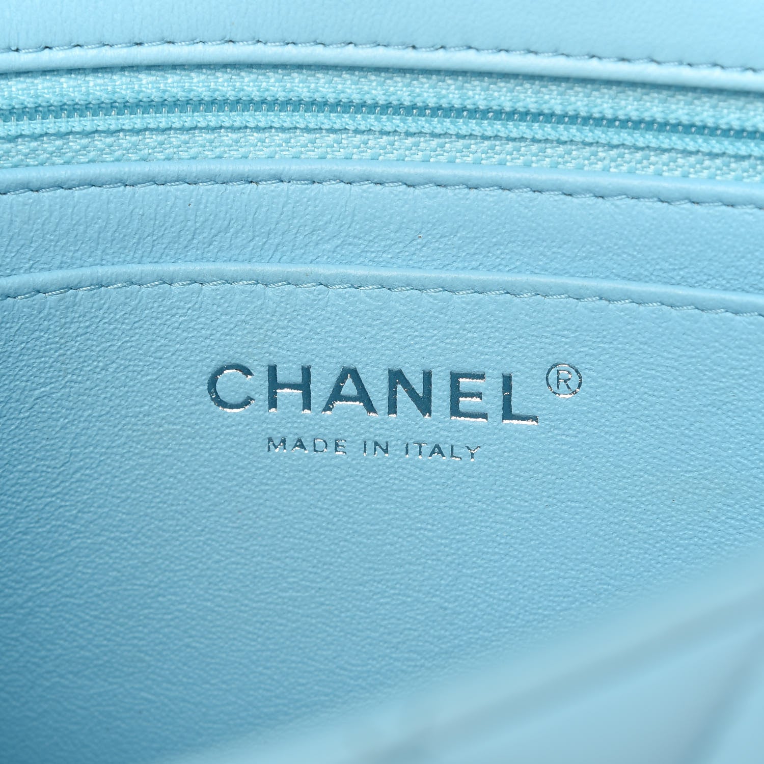Chanel Lambskin Quilted Mini Rectangular Flap Neon Blue 8 of 11