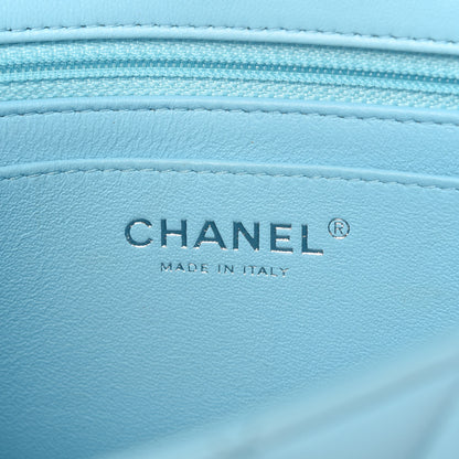 Chanel Lambskin Quilted Mini Rectangular Flap Neon Blue 8 of 11