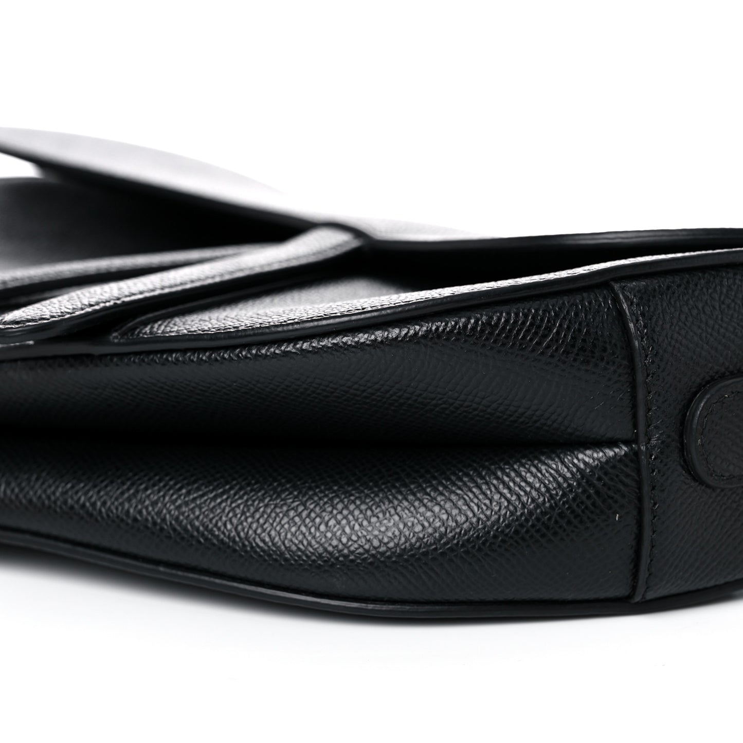 Grained Calfskin Saddle Bag Black