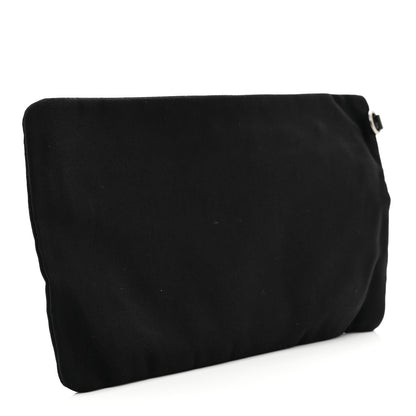 Chanel Nylon Calfskin Chesterfield Pouch Black 3 of 5