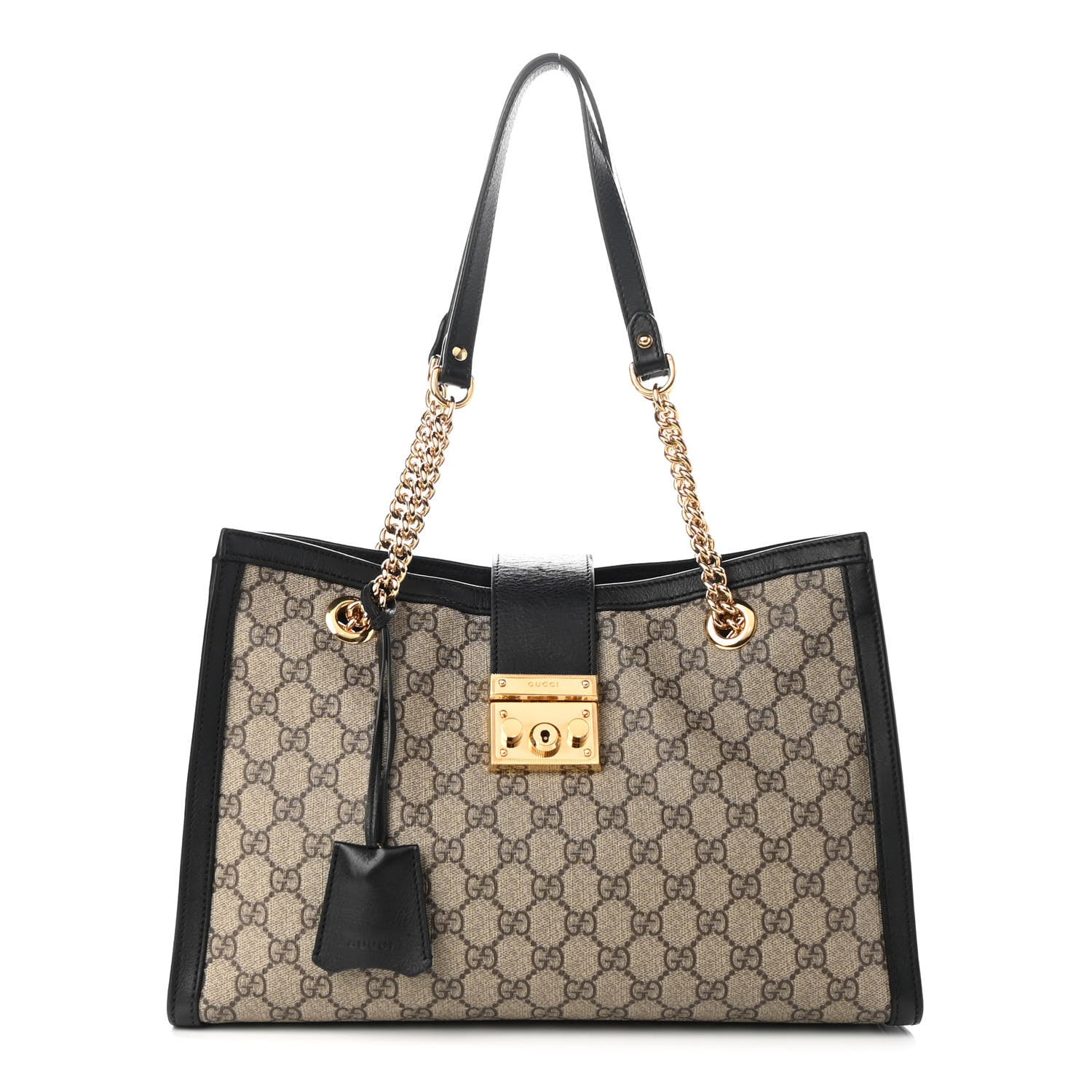 Gucci GG Supreme Monogram Medium Padlock Tote Black 1 of 11