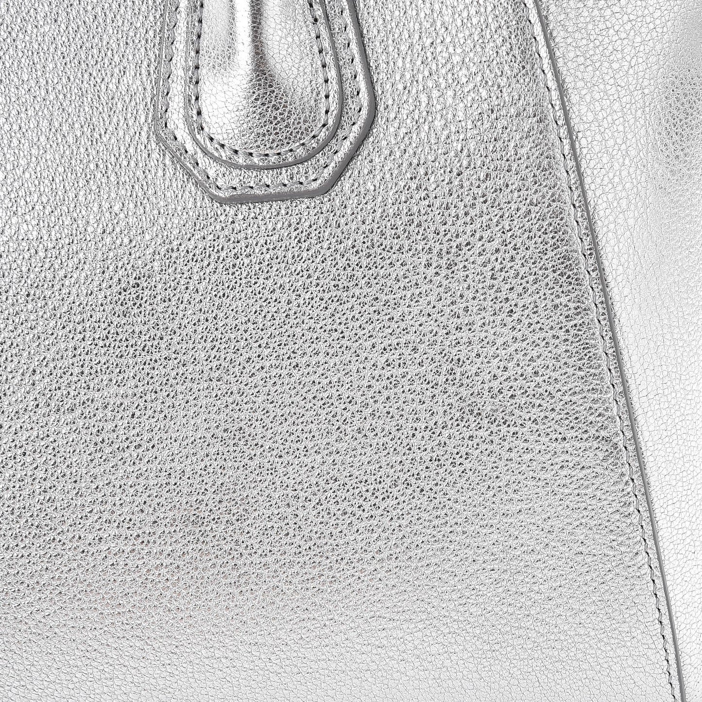 Metallic Sugar Goatskin Small Antigona Silver