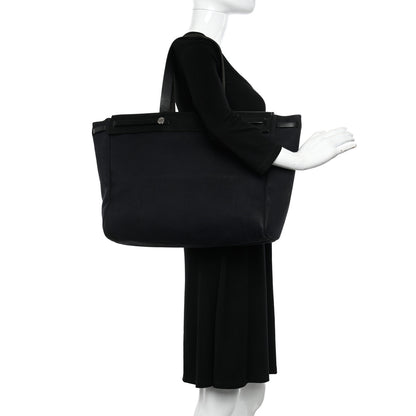 Hermes Toile Vache Hunter Herbag Cabas MM Black 3 of 16