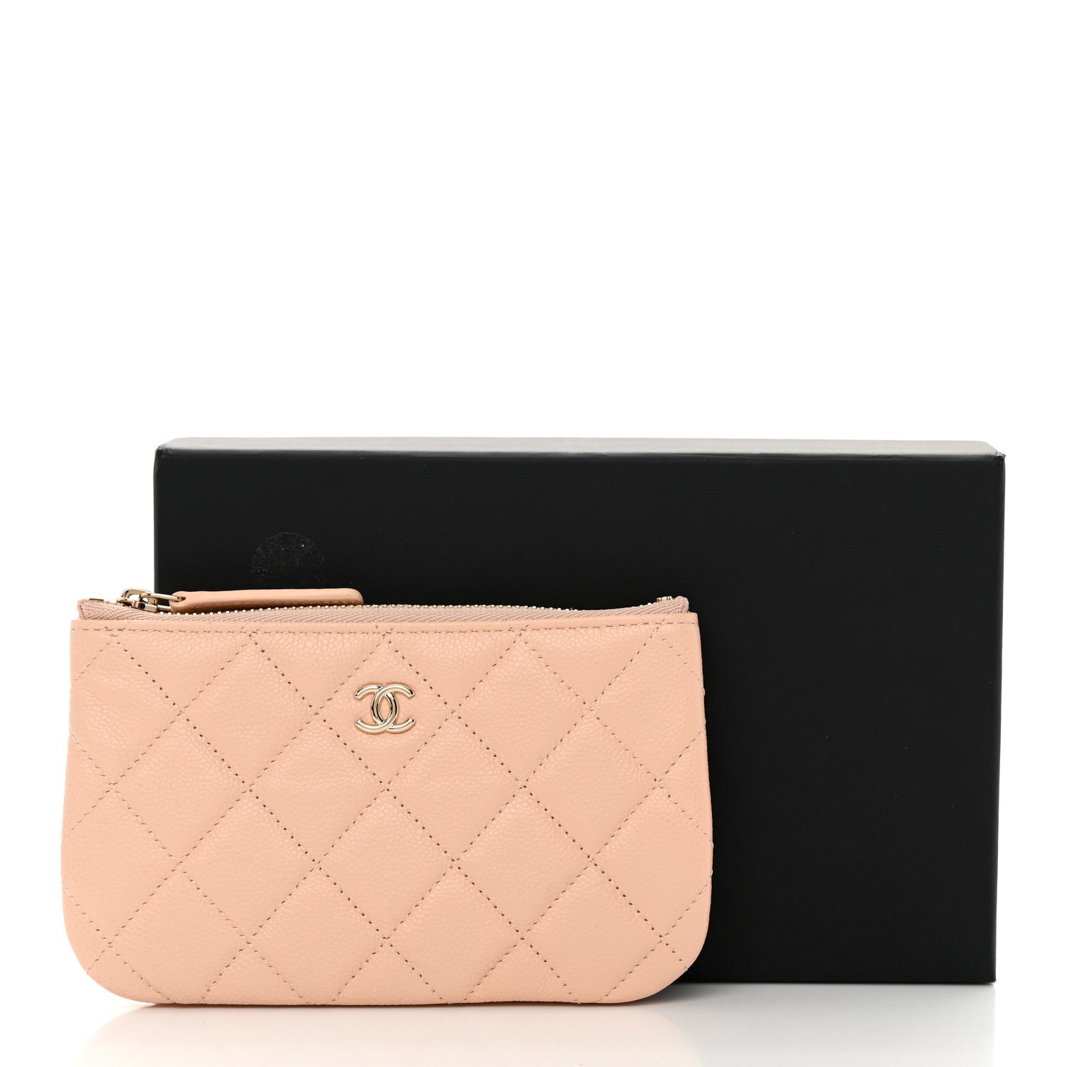 Chanel Caviar Quilted Small Cosmetic Case Light Beige 8 of 8