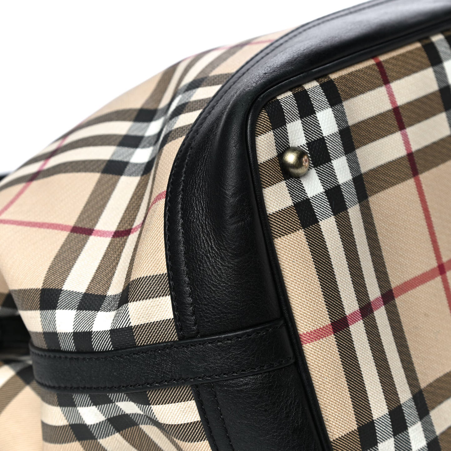 House Check Shoulder Tote Black