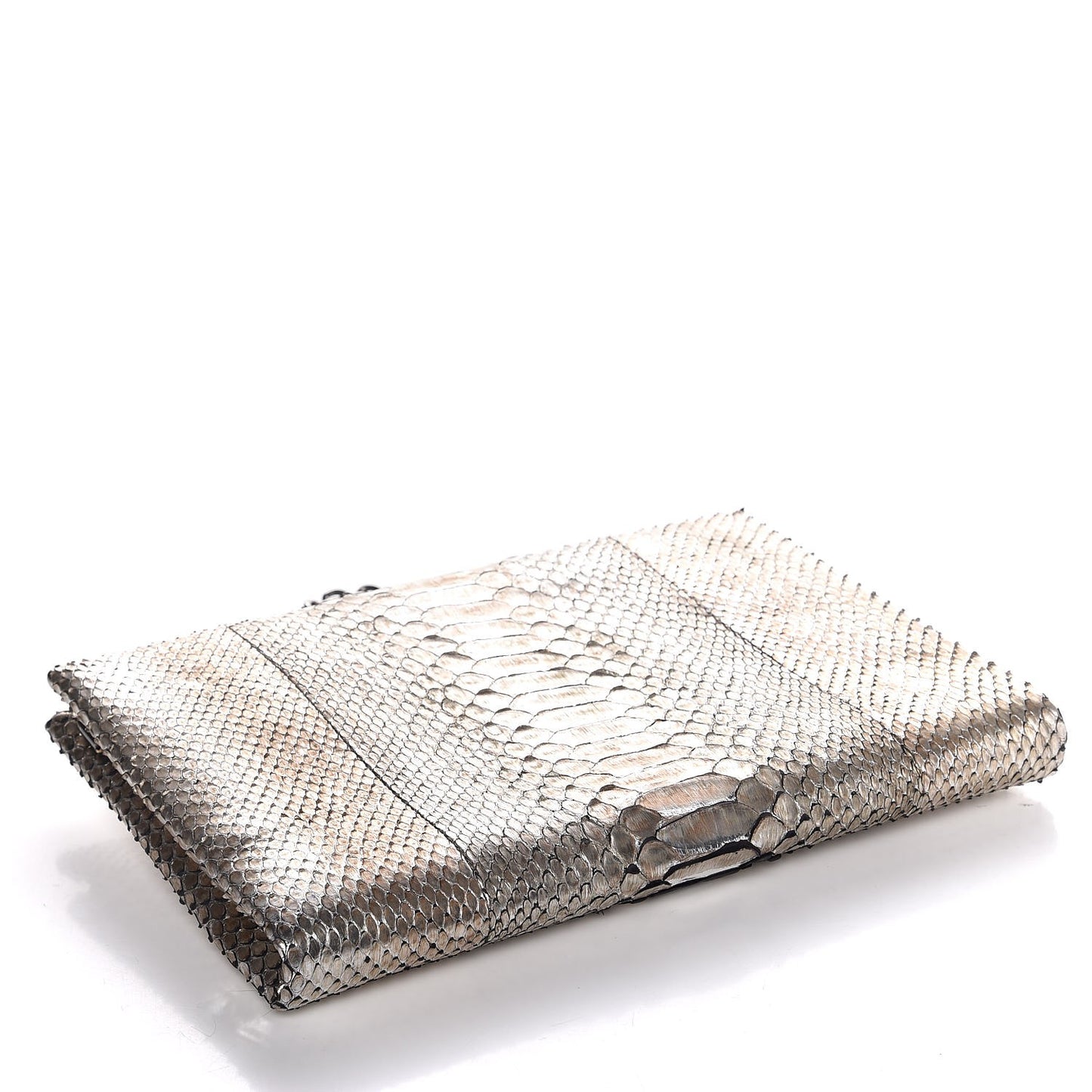 Python Chain Clutch Silver