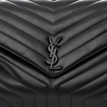 Saint Laurent Calfskin Y Quilted Monogram Monochrome Large Loulou Chain Satchel Black 8 of 13