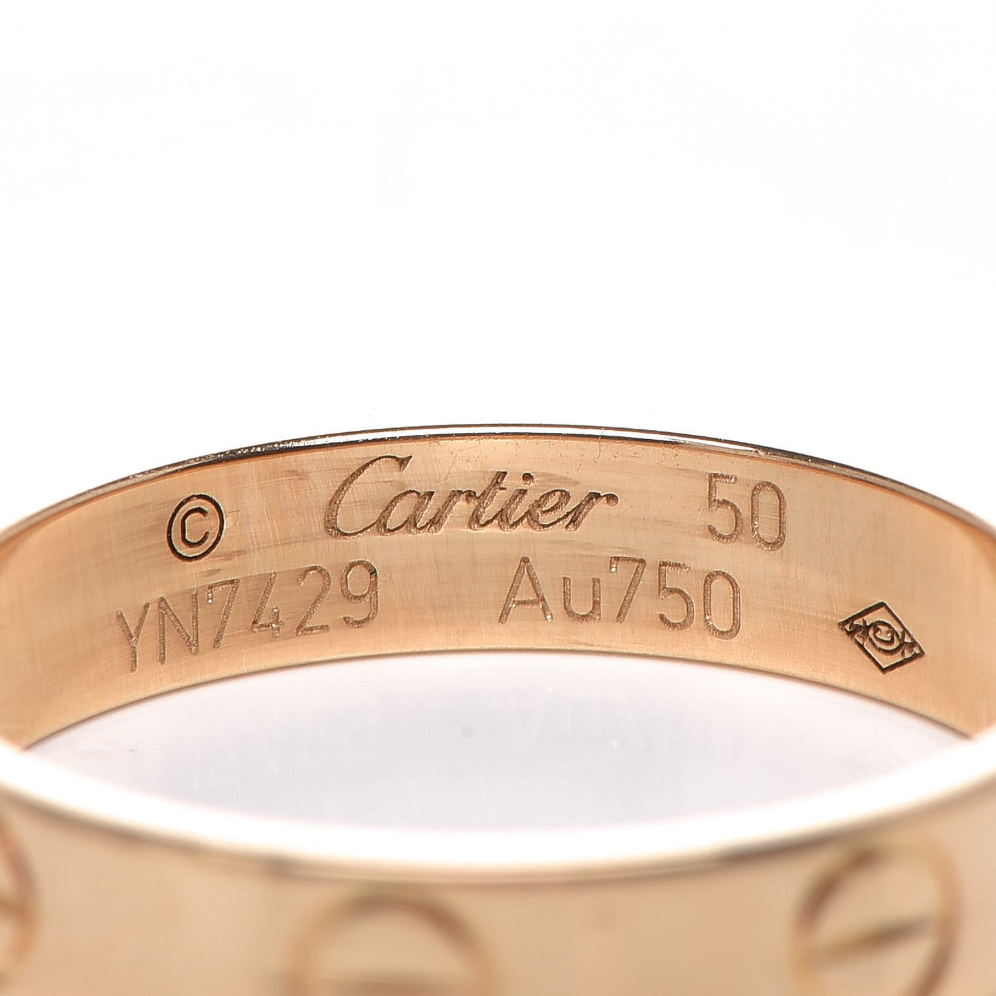 18K Yellow Gold 3.5mm LOVE Wedding Band Ring 50 5.25