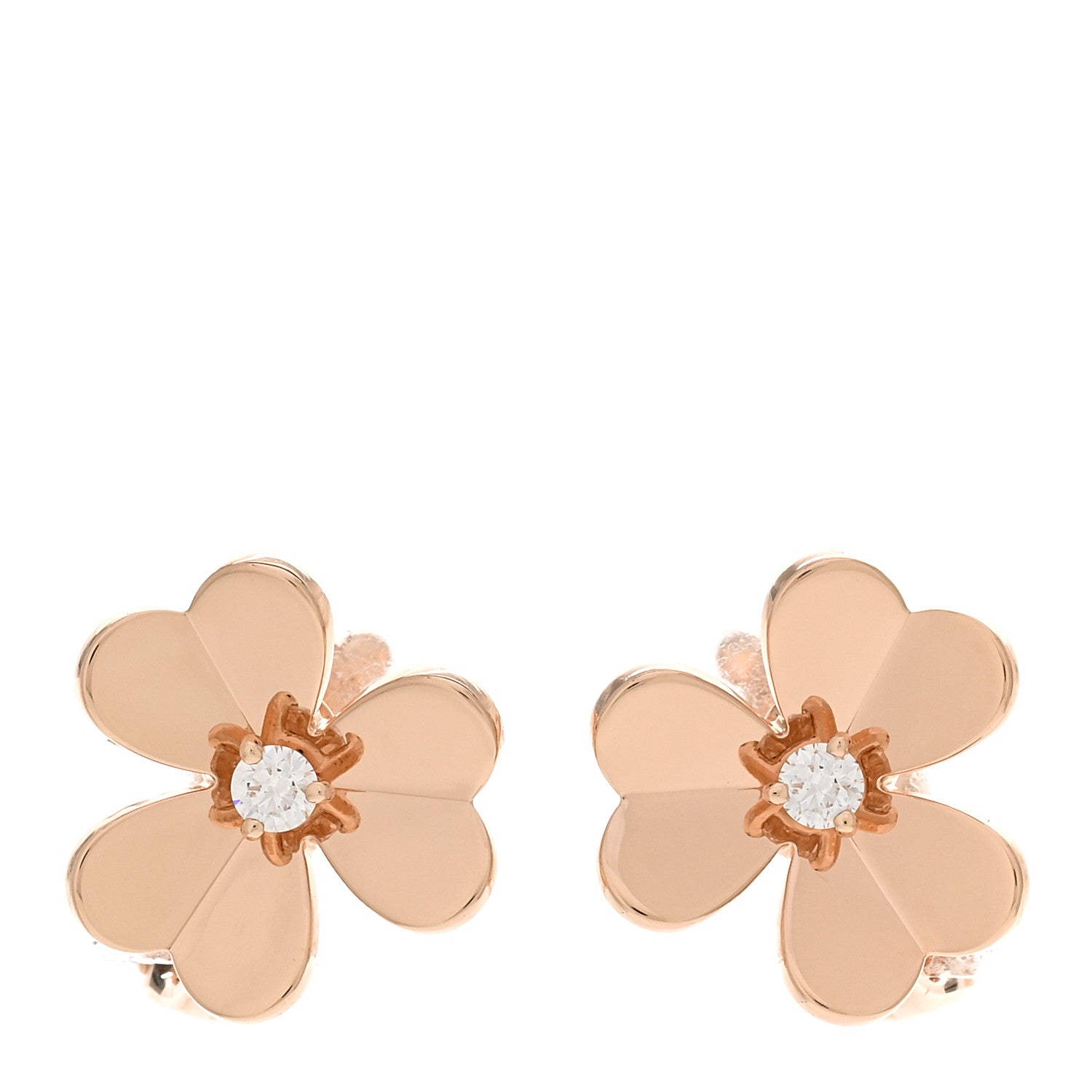 Van Cleef & Arpels 18K Yellow Gold Diamond Small Frivole Earrings 1 of 5