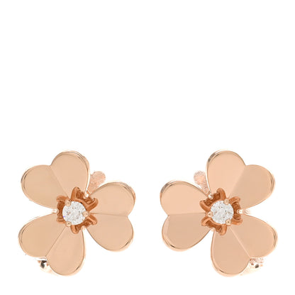 Van Cleef & Arpels 18K Yellow Gold Diamond Small Frivole Earrings 1 of 5