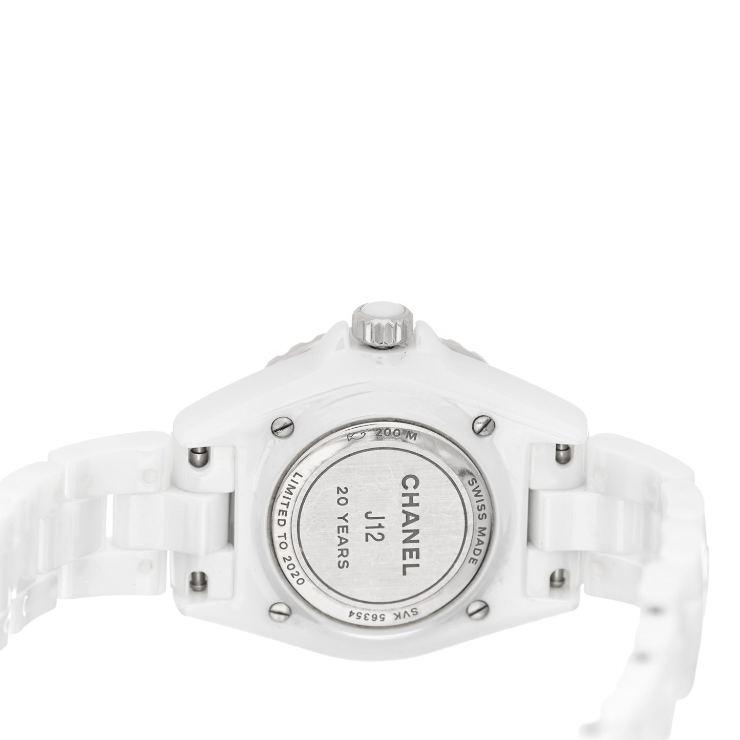 Stainless Steel Ceramic Diamond 33mm J12 Limited Edition Quartz Watch White