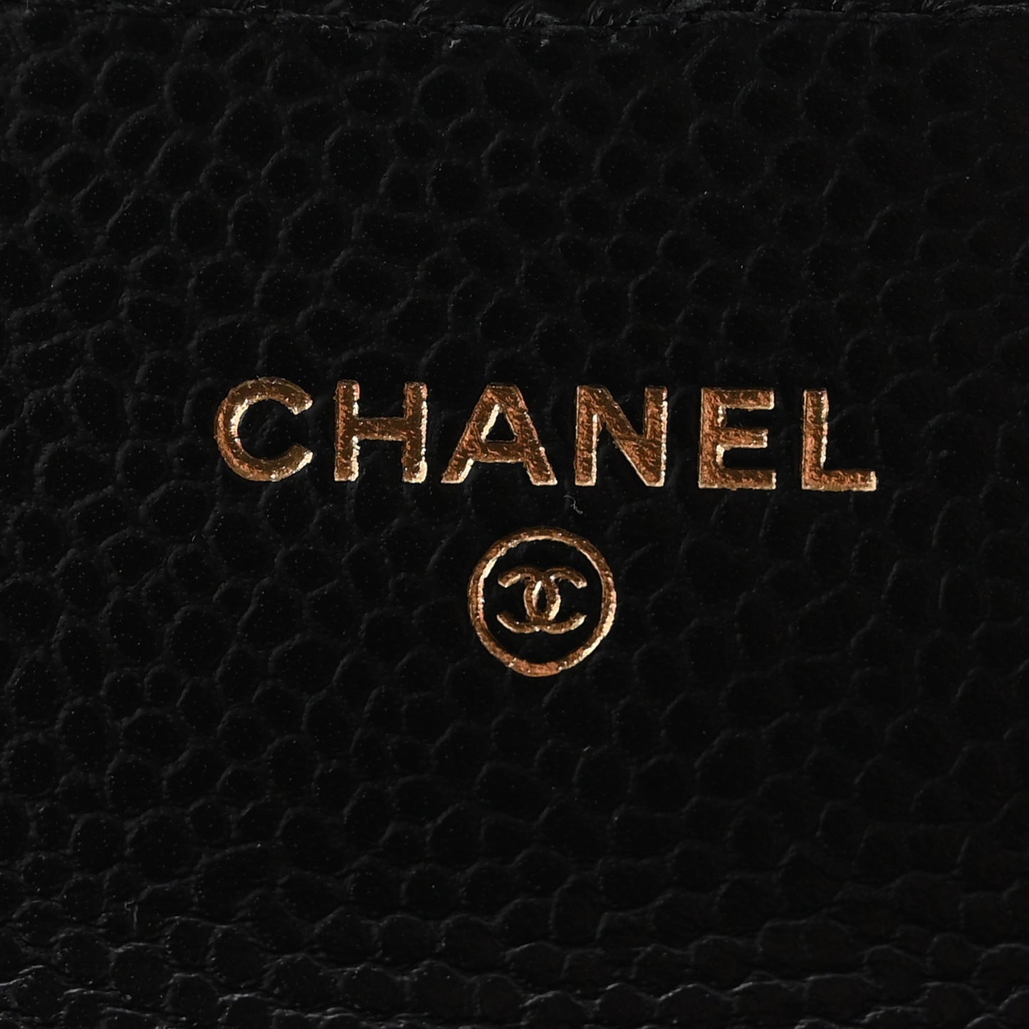 Caviar Quilted Flap Card Holder Wallet Black