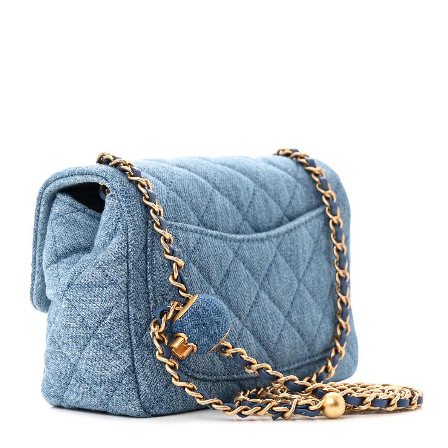 Chanel Denim Quilted Mini Pearl Crush Flap Blue 2 of 10