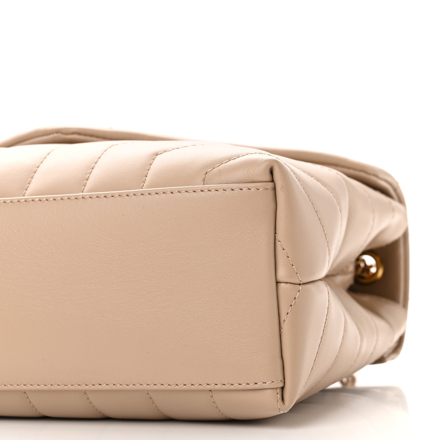 Calfskin Y Quilted Monogram Small Loulou Chain Satchel Dark Beige