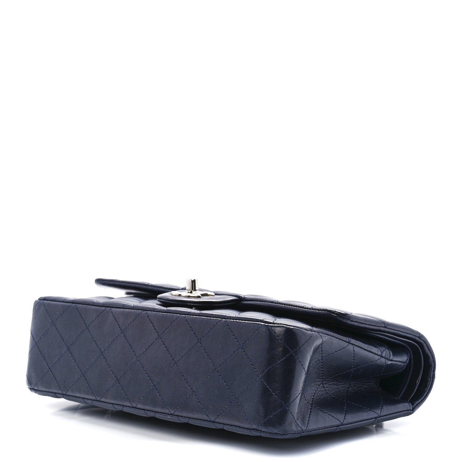 Chanel Lambskin Quilted Medium Double Flap Navy 10 of 12
