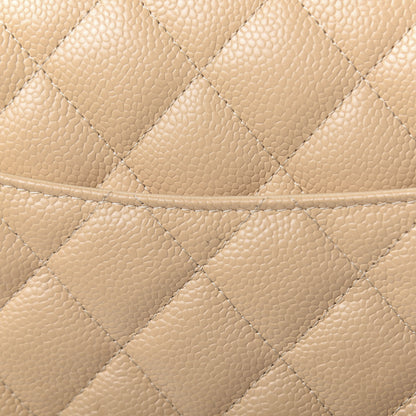 Chanel Caviar Quilted Jumbo Double Flap Beige 15 of 16