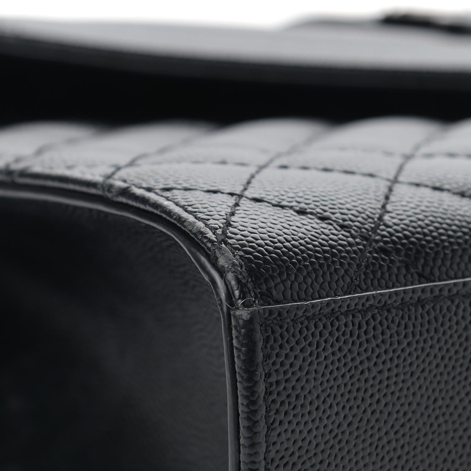Saint Laurent Grain De Poudre Textured Mixed Matelasse Large Triquilt Monogram Monochrome Satchel Black 5 of 15