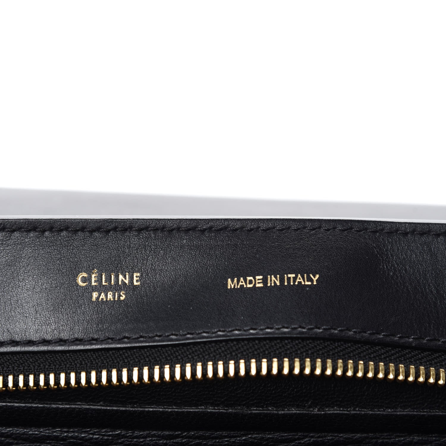 Celine Calfskin Crocodile Embossed Suede Large Trapeze Black 12 of 13