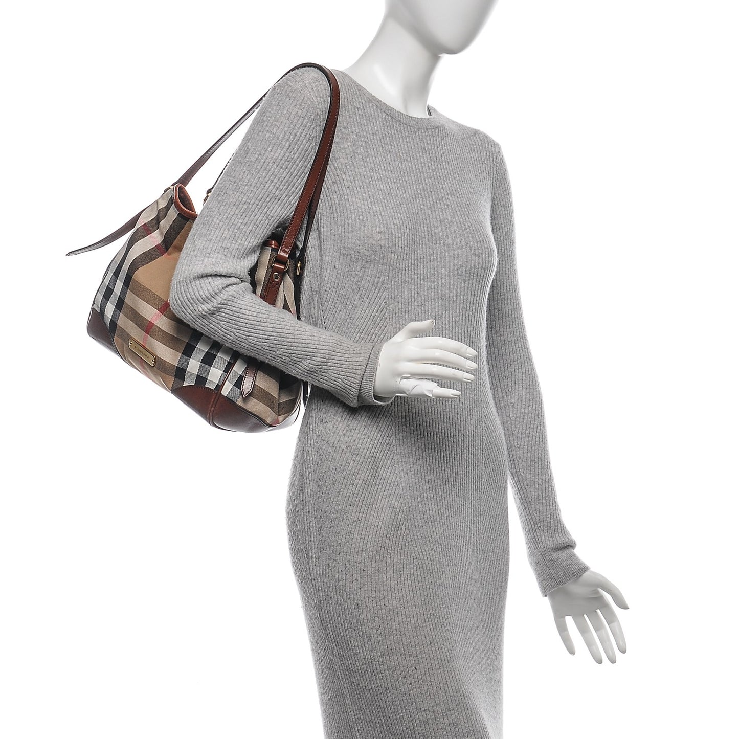 House Check Small Canterbury Tote Dark Tan