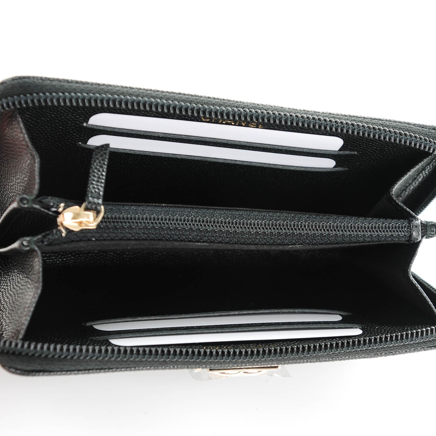 Chanel Caviar Quilted Boy Small Zip Around Wallet Black 5 of 6