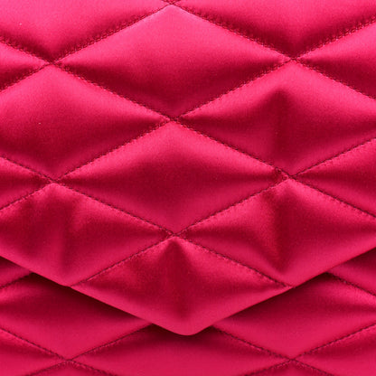 Saint Laurent Satin Quilted Sade Puffer Envelope Clutch Bubblegum 7 of 7