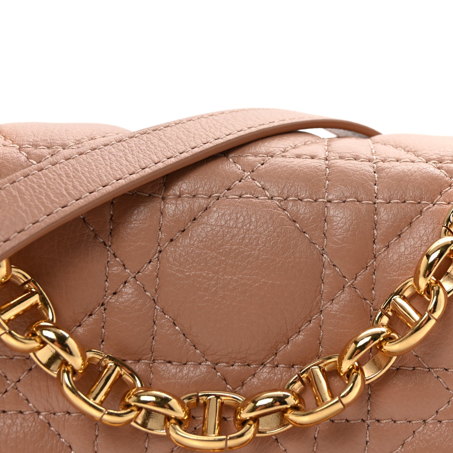 Christian Dior Calfskin Cannage Small Caro Bag Rose De Vents 8 of 10