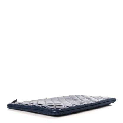 Chanel Lambskin Quilted Casino Beauty CC Cosmetic Case Navy 4 of 9