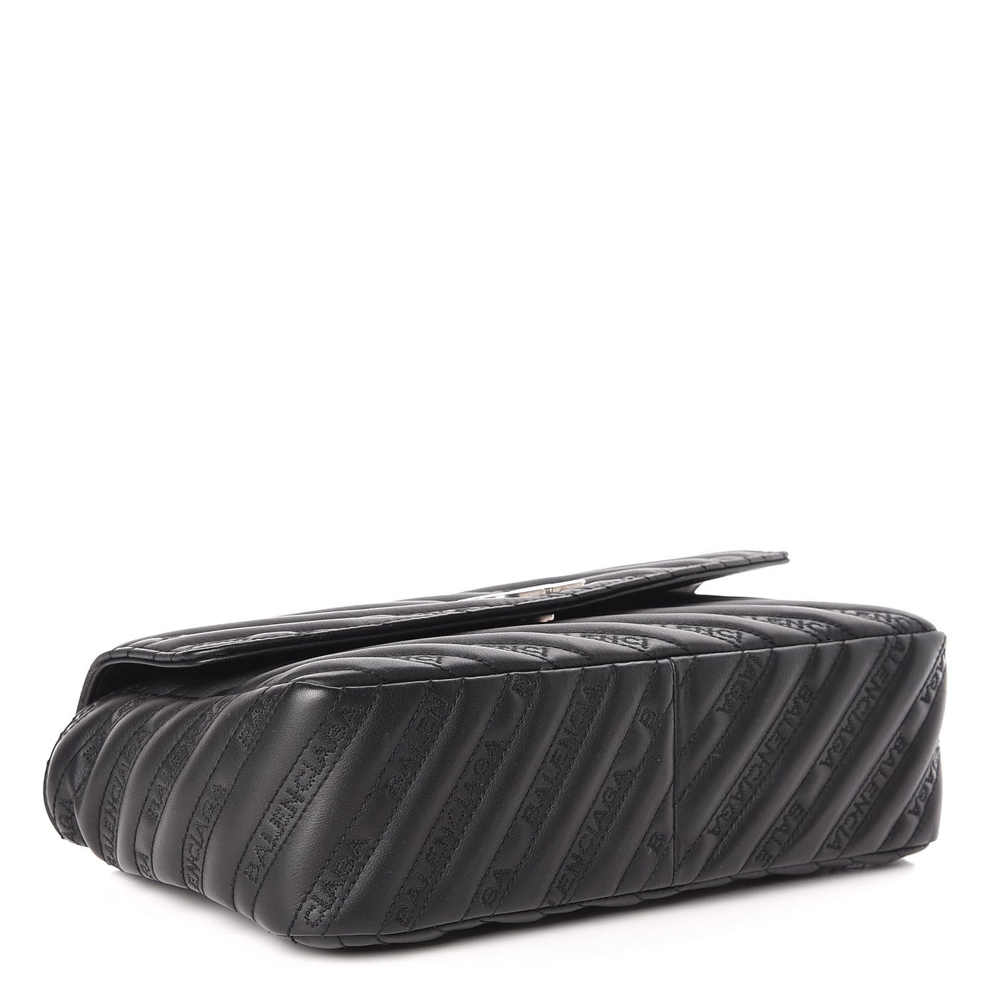 Calfskin Logo Matelasse M BB Chain Shoulder Bag Black