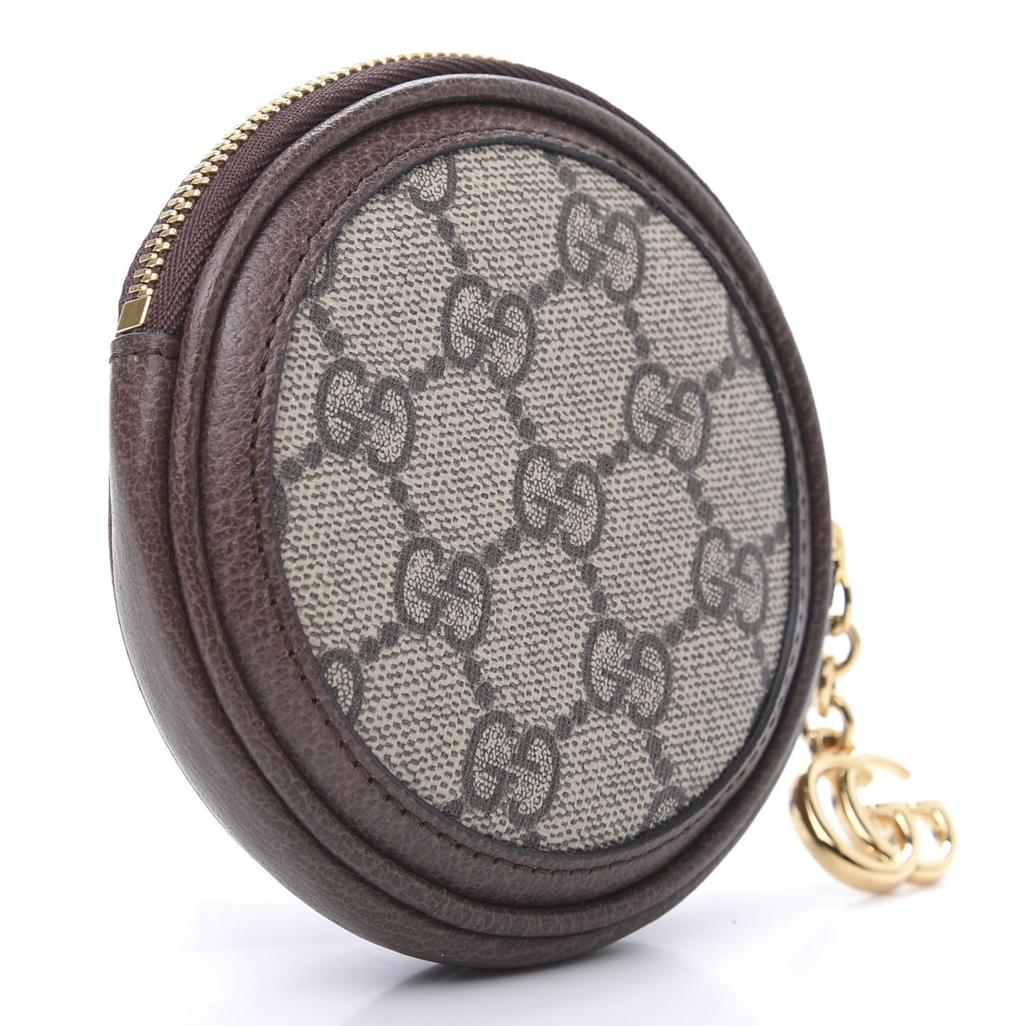GG Supreme Monogram Web Ophidia Round Coin Purse Beige New Acero