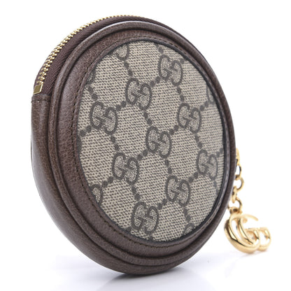 Gucci GG Supreme Monogram Web Ophidia Round Coin Purse Beige New Acero 3 of 7