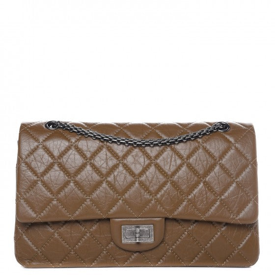 Aged Calfskin Quilted 2.55 Reissue 227 Flap Brown