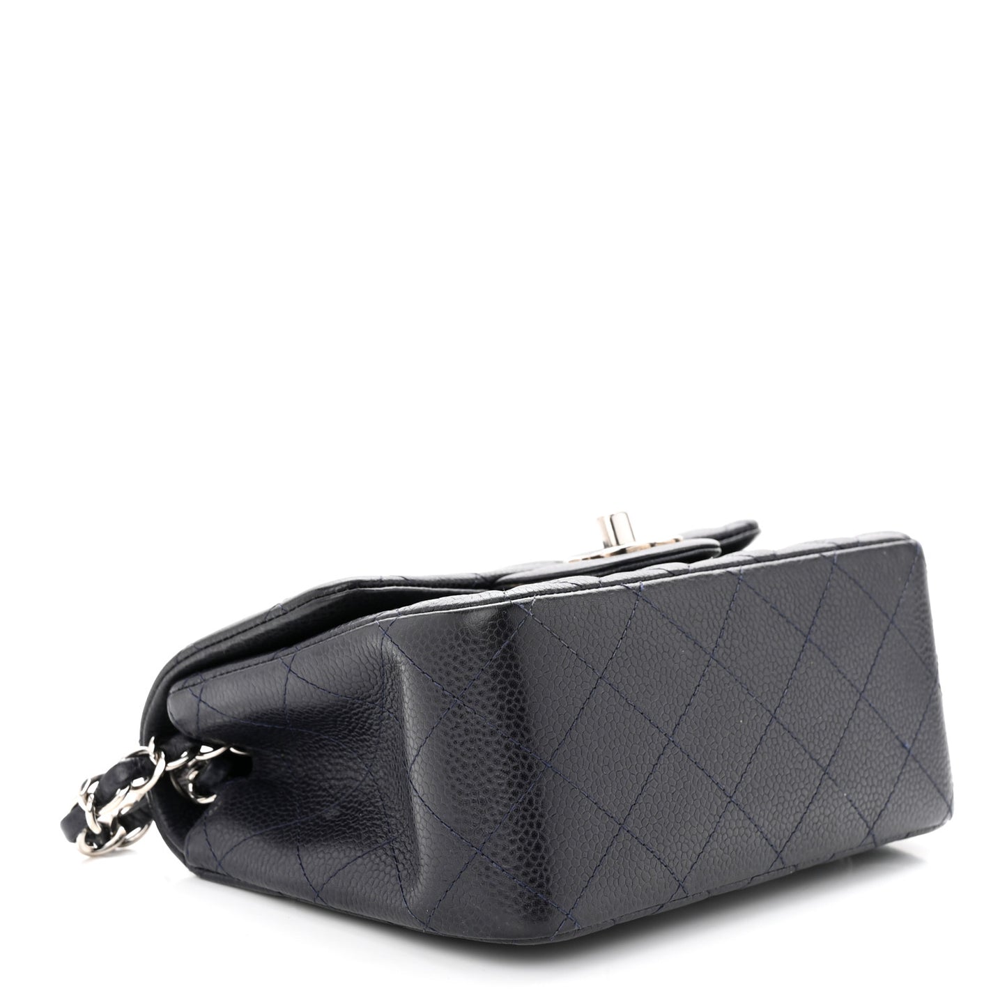 Caviar Quilted Mini Square Flap Navy