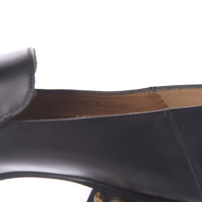 Gucci Betis Glamour Calfskin Web Pearl Embellished Peyton 35mm Loafer Pumps 36.5 Black 9 of 10