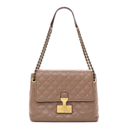 Marc Jacobs Lacquered Lambskin Baroque The XL Single Flap Truffle 1 of 12