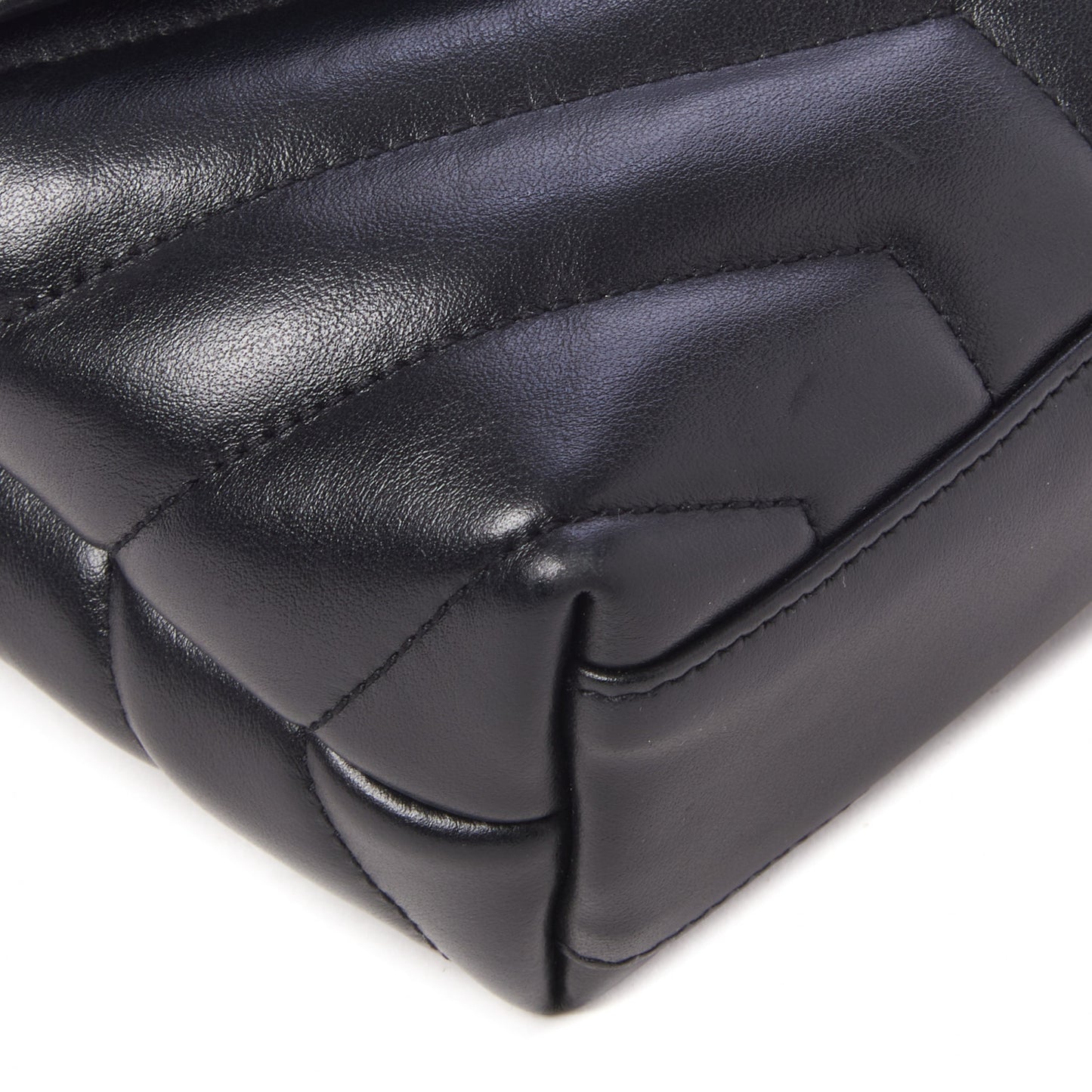 Calfskin Y Quilted Monogram Toy Loulou Crossbody Bag Black