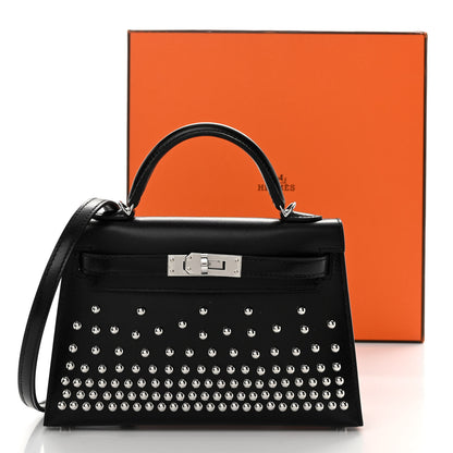 Hermes Box Studded Clouté Mini Kelly Sellier 20 Black 11 of 11