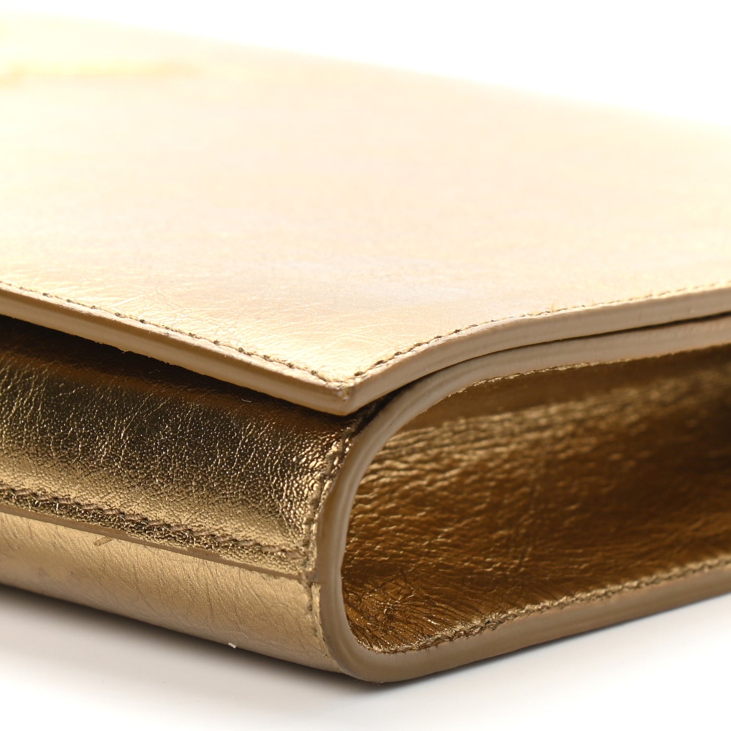 Metallic Calfskin Monogram Large Belle De Jour Clutch Gold