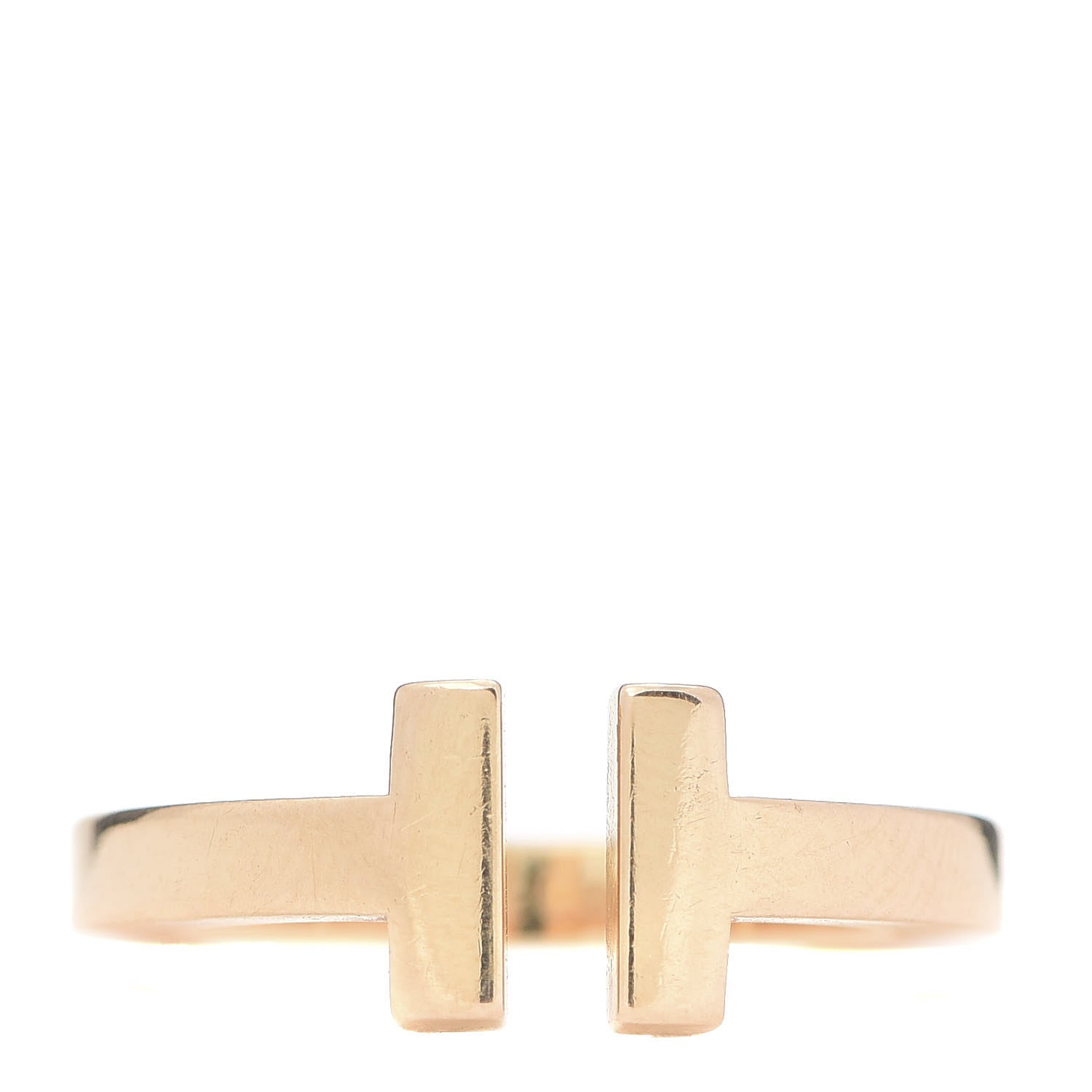 Tiffany 18K Yellow Gold T Square Ring 50 5.25 1 of 5