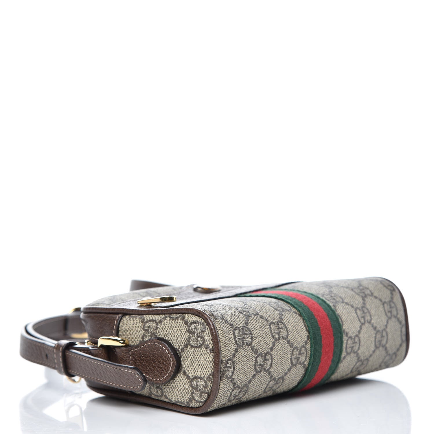Gucci GG Supreme Monogram Web Mini Ophidia Shoulder Bag Brown 4 of 10