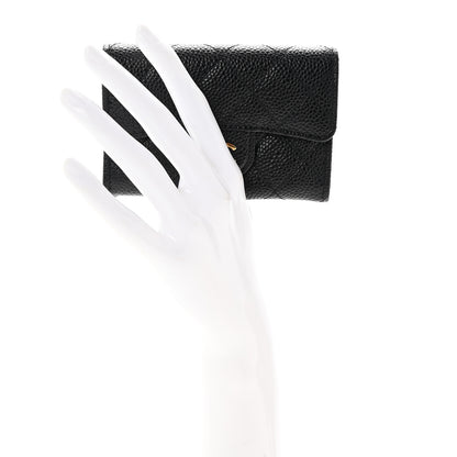 Chanel Caviar Quilted Flap Card Holder Wallet Black 4 of 18