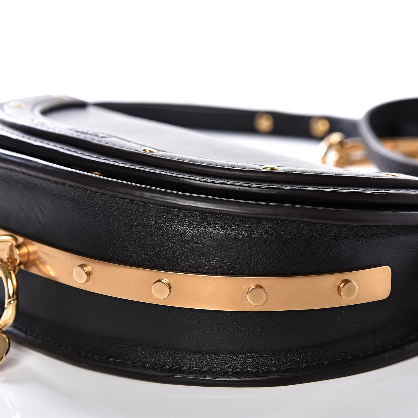 Calfskin Small Nile Bracelet Minaudiere Bag Black