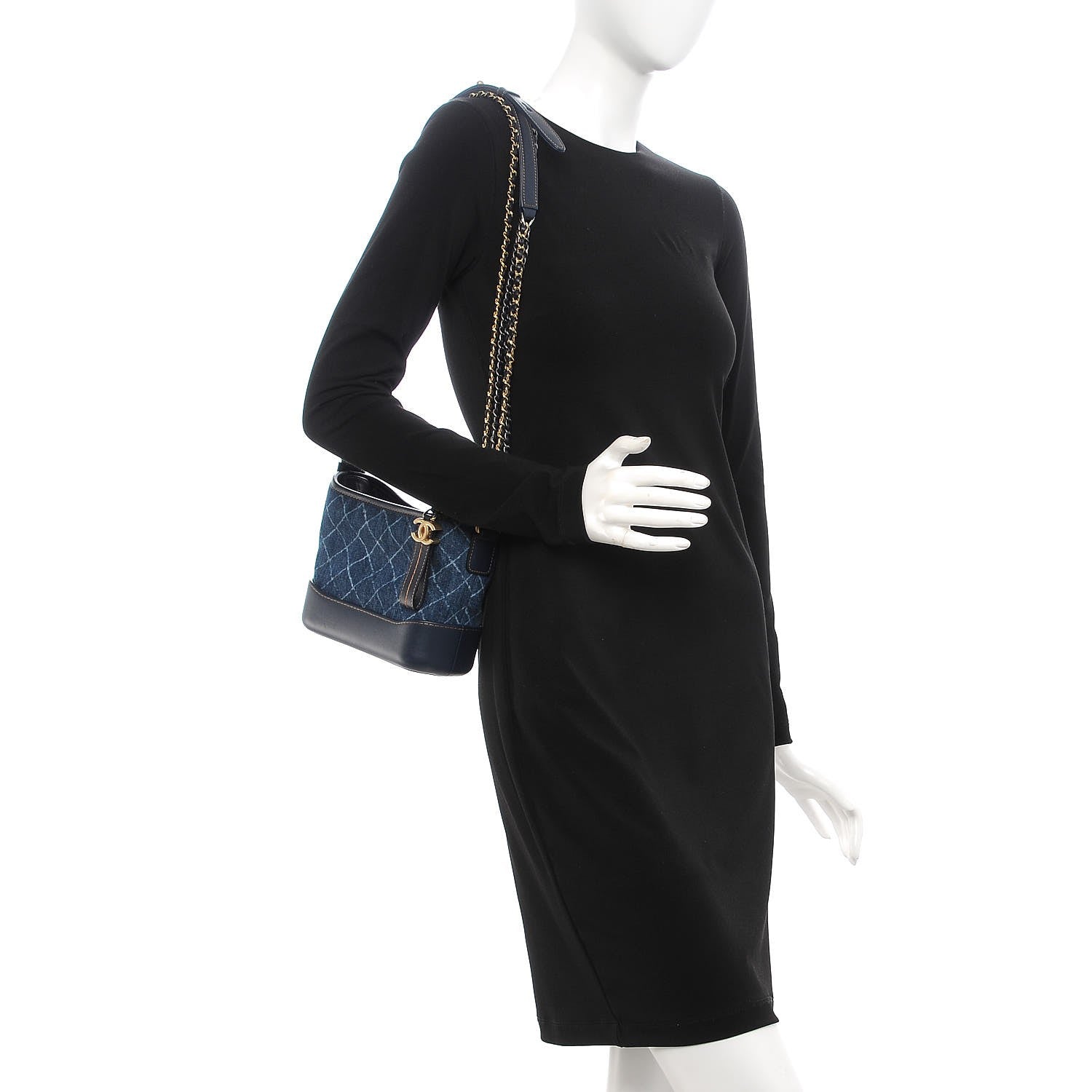 Chanel Denim Calfskin Small Gabrielle Hobo Blue 2 of 8