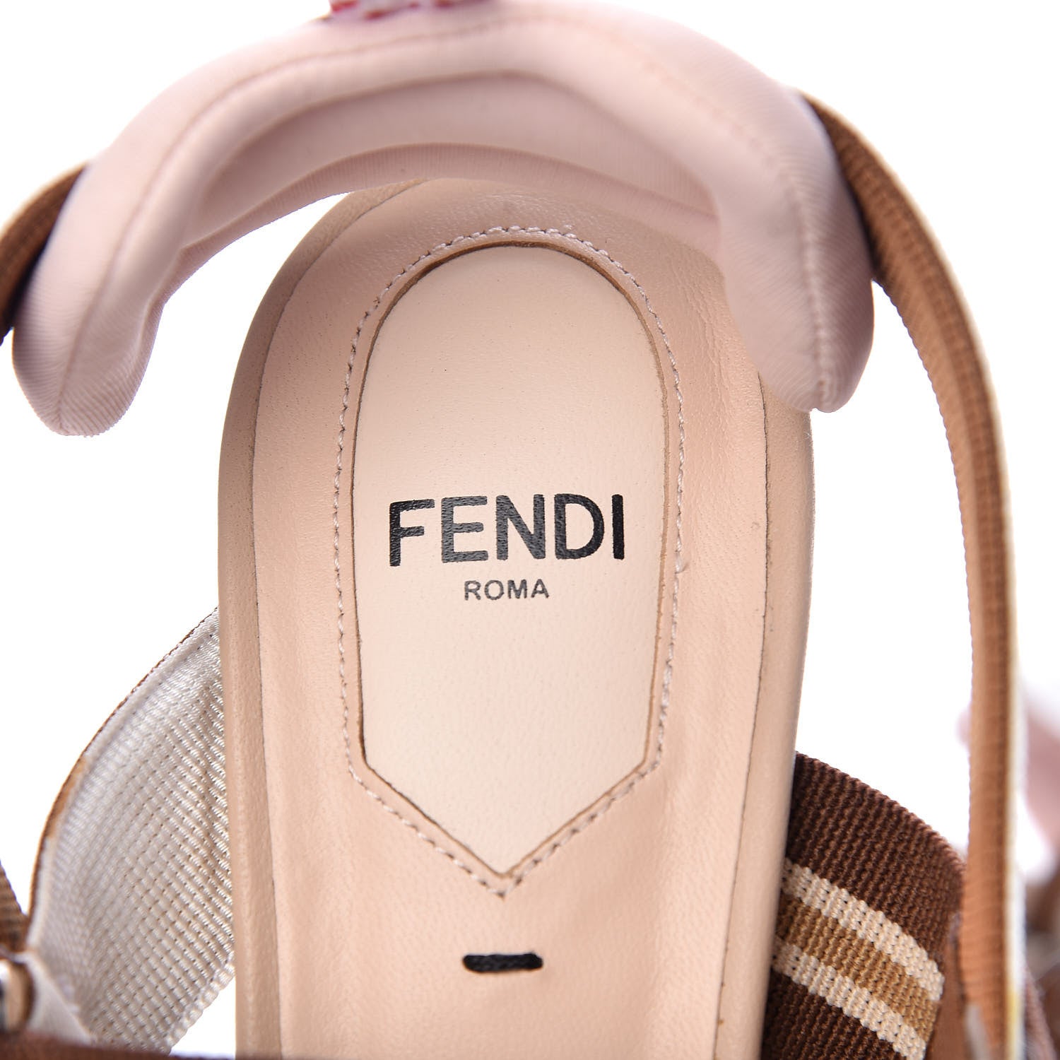 Fendi Technical Mesh FF Colibri 55mm Slingback Pumps 38 Tobacco Moro Camelia Beige Caramello 12 of 28