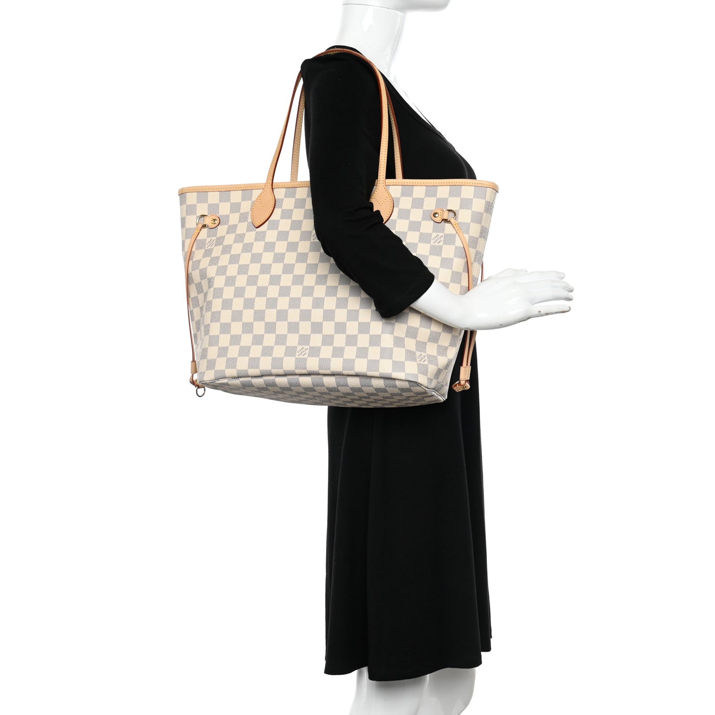 Damier Azur Neo Neverfull MM Rose Ballerine