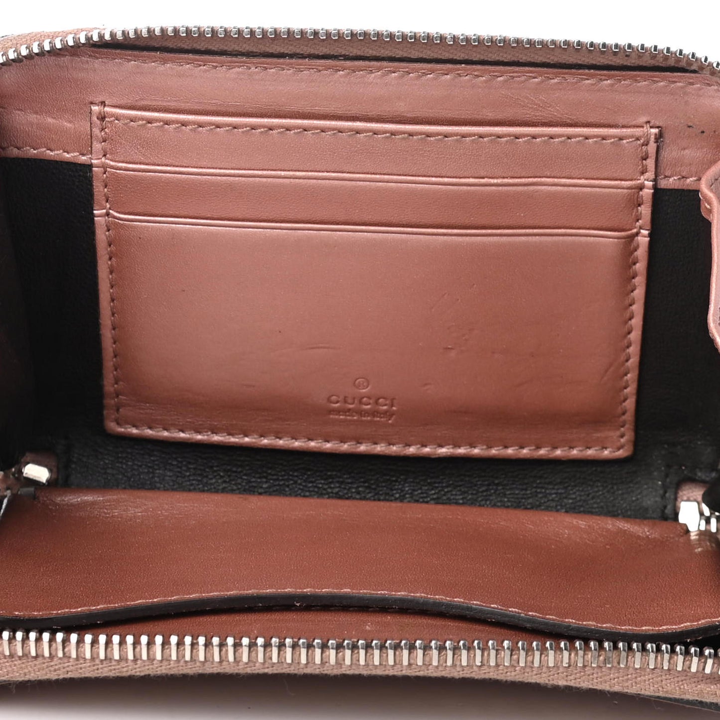 Patent Microguccissima Zip Around Wallet Pink