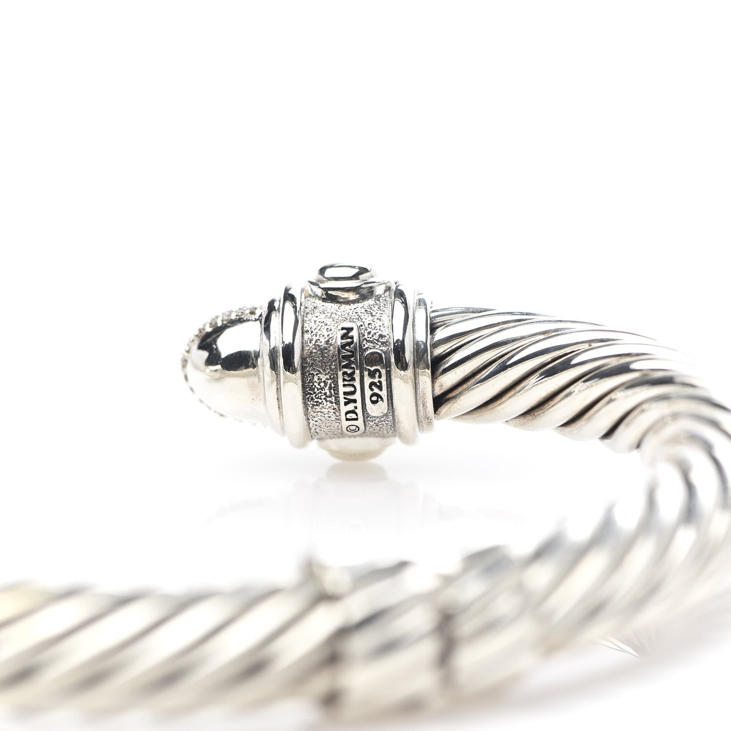 David Yurman Sterling Silver Diamond 10mm Renaissance Bracelet 5 of 5