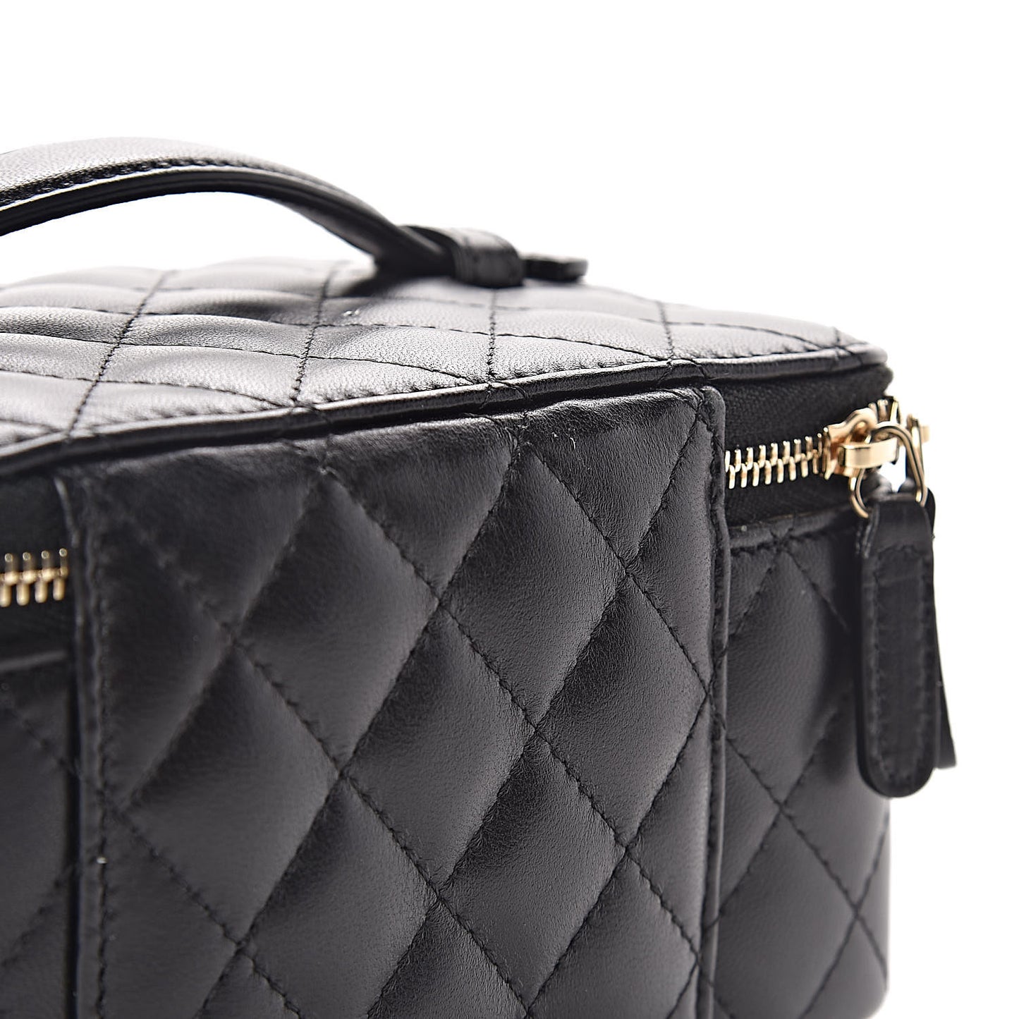 Lambskin Quilted Jewelry Case Black