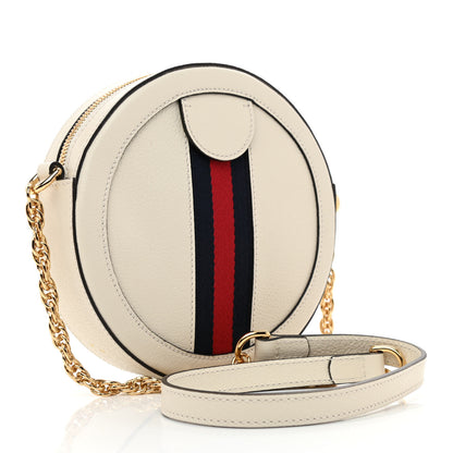 Gucci Textured Calfskin Web Mini Ophidia Round Shoulder Bag Mystic White 2 of 8
